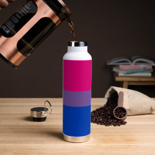 SlipperyJoe's Bisexual Pride Flag colors magenta l Water Bottle