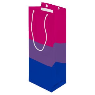 SlipperyJoe's Bisexual Pride Flag colors magenta l Wine Gift Bag