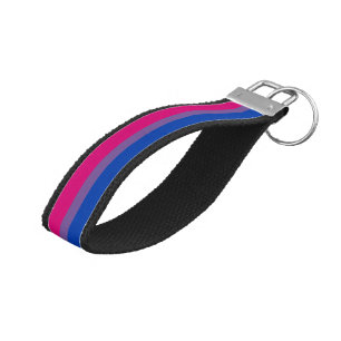 SlipperyJoe's Bisexual Pride Flag colors magenta l Wrist Keychain