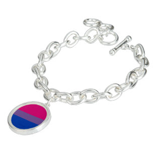 SlipperyJoe's Bisexual Pride Flag lavender-pink bl Bracelet
