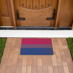 SlipperyJoe's Bisexual Pride Flag lavender-pink bl Fiber Doormat