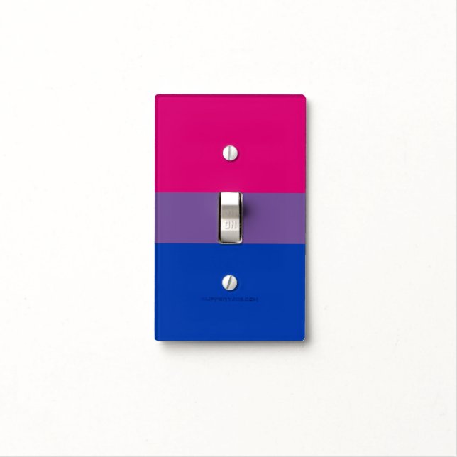 SlipperyJoe's Bisexual Pride Flag lavender-pink bl Light Switch Cover (In Situ)