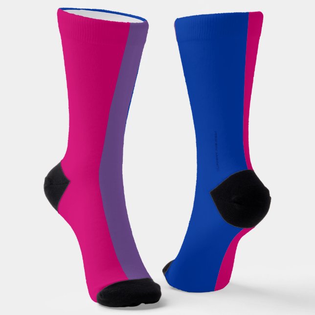 SlipperyJoe's Bisexual Pride Flag lavender-pink bl Socks (Angled)