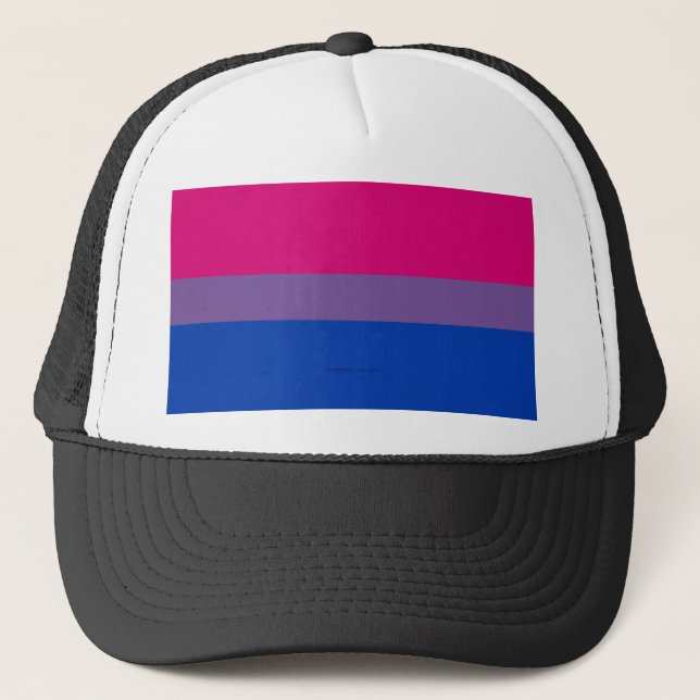 SlipperyJoe's Bisexual Pride Flag lavender-pink bl Trucker Hat (Front)