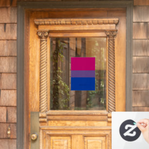 SlipperyJoe's Bisexual Pride Flag lavender-pink bl Window Cling