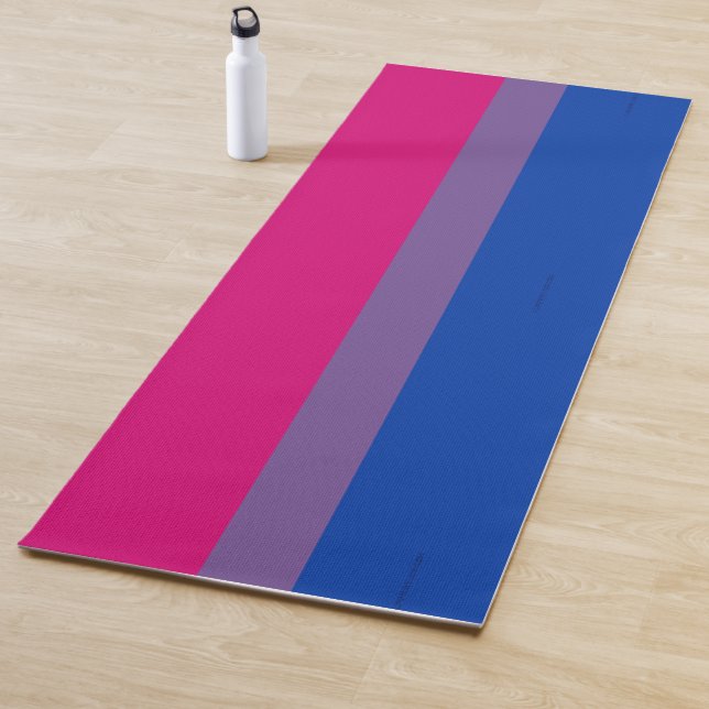 SlipperyJoe's Bisexual Pride Flag lavender-pink bl Yoga Mat (In Situ)
