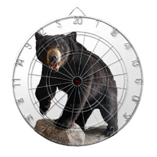 SlipperyJoe's black bear thick dark fur majestic r Dart Board
