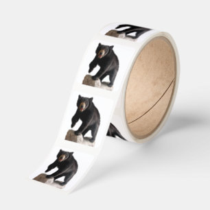 SlipperyJoe's black bear thick dark fur majestic r Square Sticker