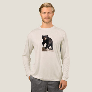 SlipperyJoe's black bear thick dark fur majestic r Tri-Blend Shirt