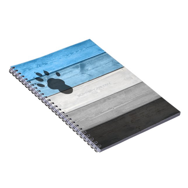 SlipperyJoe's black otter paw print hairy lean med Notebook (Right Side)