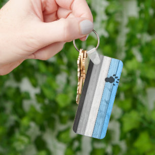 SlipperyJoe's black otter paw print symbol crate t Keychain