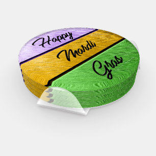 SlipperyJoe's bold Mardi Gras theme purple gold gr Coaster Set