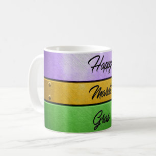 SlipperyJoe's bold Mardi Gras theme purple gold gr Coffee Mug
