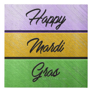 SlipperyJoe's bold Mardi Gras theme purple gold gr Faux Canvas Print