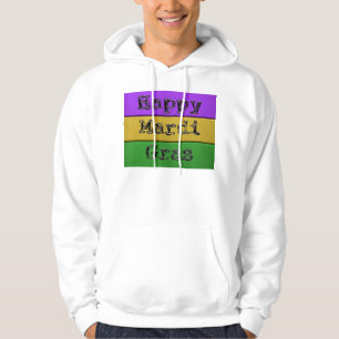 SlipperyJoe's bold Mardi Gras theme purple gold gr Hoodie