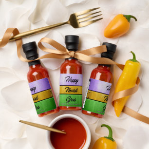 SlipperyJoe's bold Mardi Gras theme purple gold gr Hot Sauces