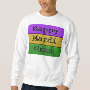 SlipperyJoe's bold Mardi Gras theme purple gold gr Sweatshirt