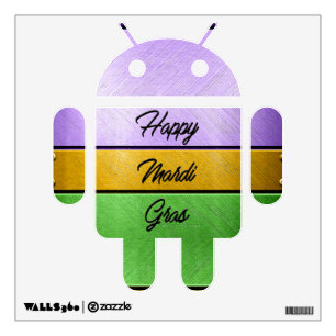 SlipperyJoe's bold Mardi Gras theme purple gold gr Wall Decal