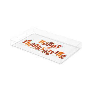 SlipperyJoe's bright festive Thanksgiving graphic Acrylic Tray