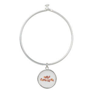 SlipperyJoe's bright festive Thanksgiving graphic Bangle Bracelet