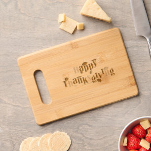 SlipperyJoe's bright festive Thanksgiving graphic Engraved Cutting Board