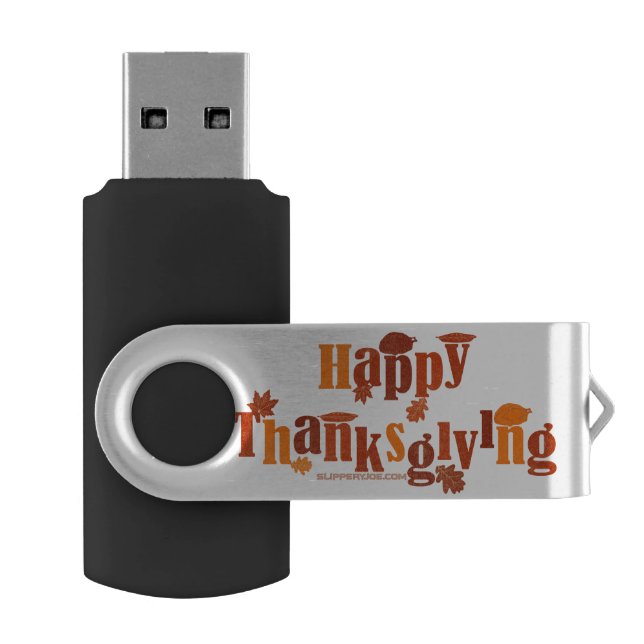SlipperyJoe's bright festive Thanksgiving graphic  Flash Drive (Opened)