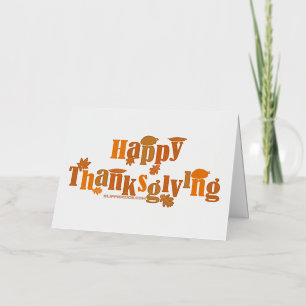 SlipperyJoe's bright festive Thanksgiving graphic  Foil Holiday Card