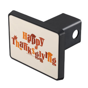 SlipperyJoe's bright festive Thanksgiving graphic Hitch Cover