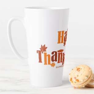 SlipperyJoe's bright festive Thanksgiving graphic Latte Mug