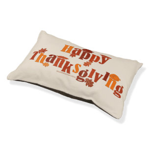 SlipperyJoe's bright festive Thanksgiving graphic Pet Bed