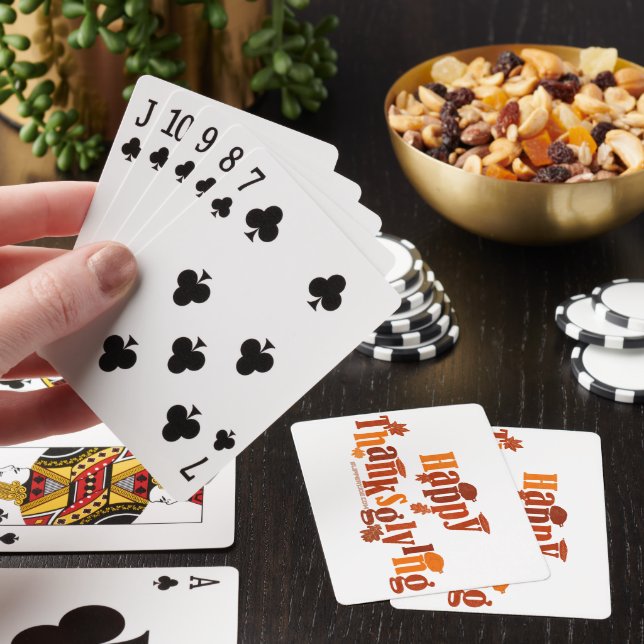 SlipperyJoe's bright festive Thanksgiving graphic  Poker Cards (In Situ)