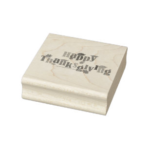 SlipperyJoe's bright festive Thanksgiving graphic  Rubber Stamp