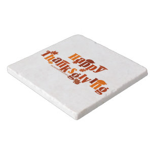 SlipperyJoe's bright festive Thanksgiving graphic Trivet