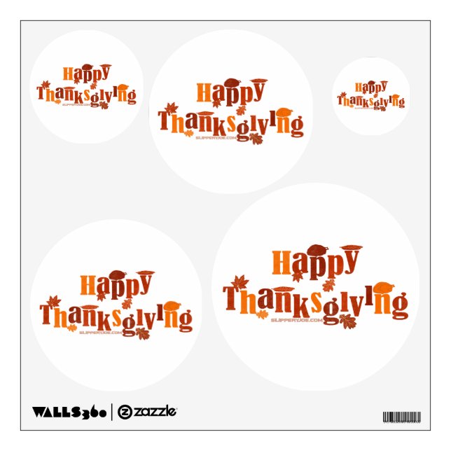 SlipperyJoe's bright festive Thanksgiving graphic  Wall Decal (Front)