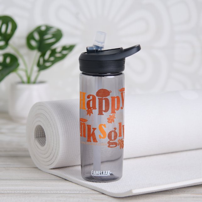 SlipperyJoe's bright festive Thanksgiving graphic  Water Bottle (Yoga)