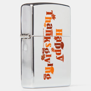SlipperyJoe's bright festive Thanksgiving graphic  Zippo Lighter