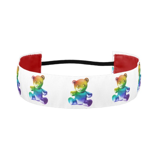 SlipperyJoe's brushed metal teddy bear smooth grad Athletic Headband (Front)