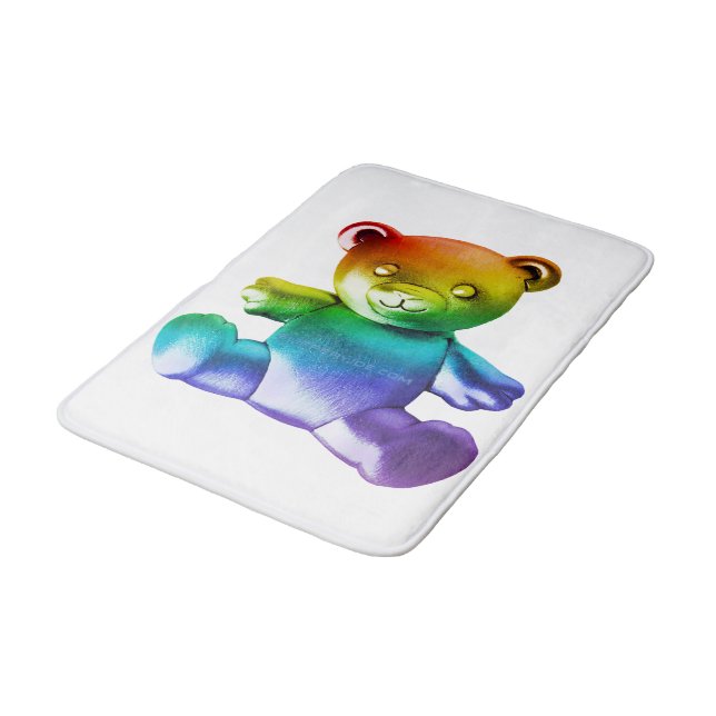 SlipperyJoe's brushed metal teddy bear smooth grad Bath Mat (Angled)