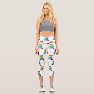 SlipperyJoe's brushed metal teddy bear smooth grad Capri Leggings