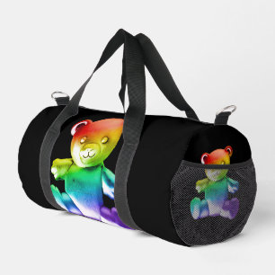 SlipperyJoe's brushed metal teddy bear smooth grad Duffle Bag