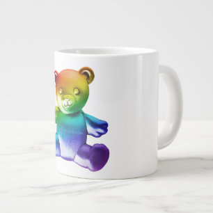 SlipperyJoe's brushed metal teddy bear smooth grad Giant Coffee Mug