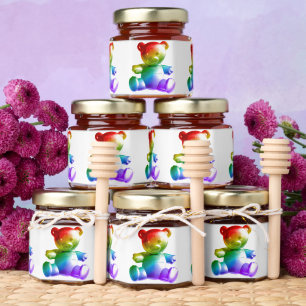 SlipperyJoe's brushed metal teddy bear smooth grad Honey Jar Favors