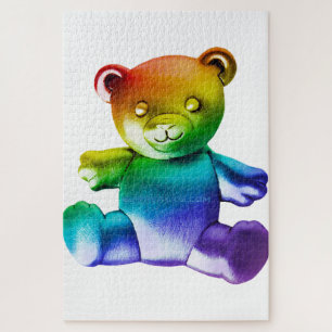 SlipperyJoe's brushed metal teddy bear smooth grad Jigsaw Puzzle