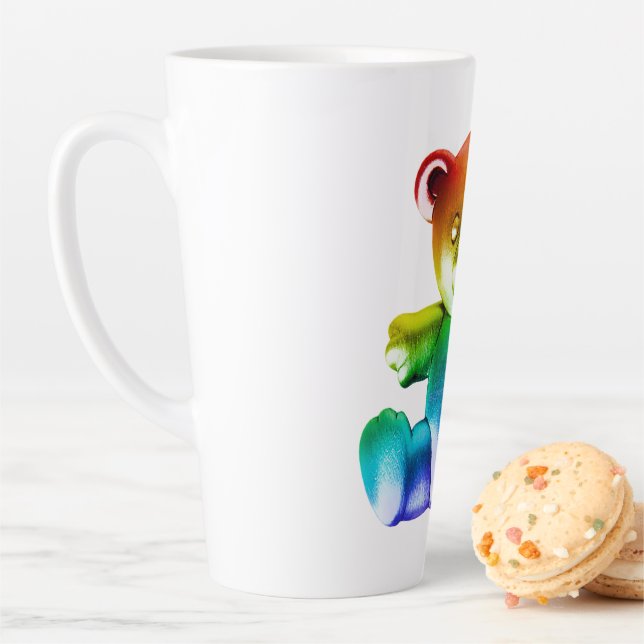 SlipperyJoe's brushed metal teddy bear smooth grad Latte Mug (In Situ)