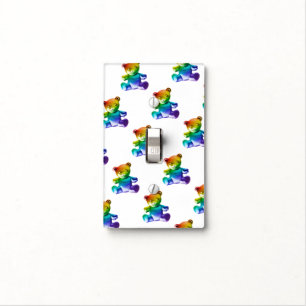SlipperyJoe's brushed metal teddy bear smooth grad Light Switch Cover