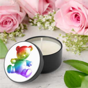 SlipperyJoe's brushed metal teddy bear smooth grad Mini Candle Favors