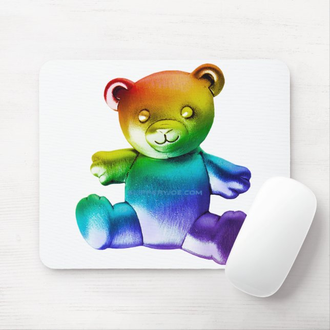 SlipperyJoe's brushed metal teddy bear smooth grad Mouse Pad (With Mouse)