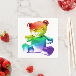 SlipperyJoe's brushed metal teddy bear smooth grad Napkins