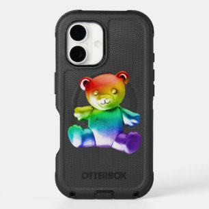 SlipperyJoe's brushed metal teddy bear smooth grad iPhone 16 Case