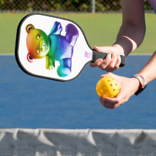 SlipperyJoe's brushed metal teddy bear smooth grad Pickleball Paddle